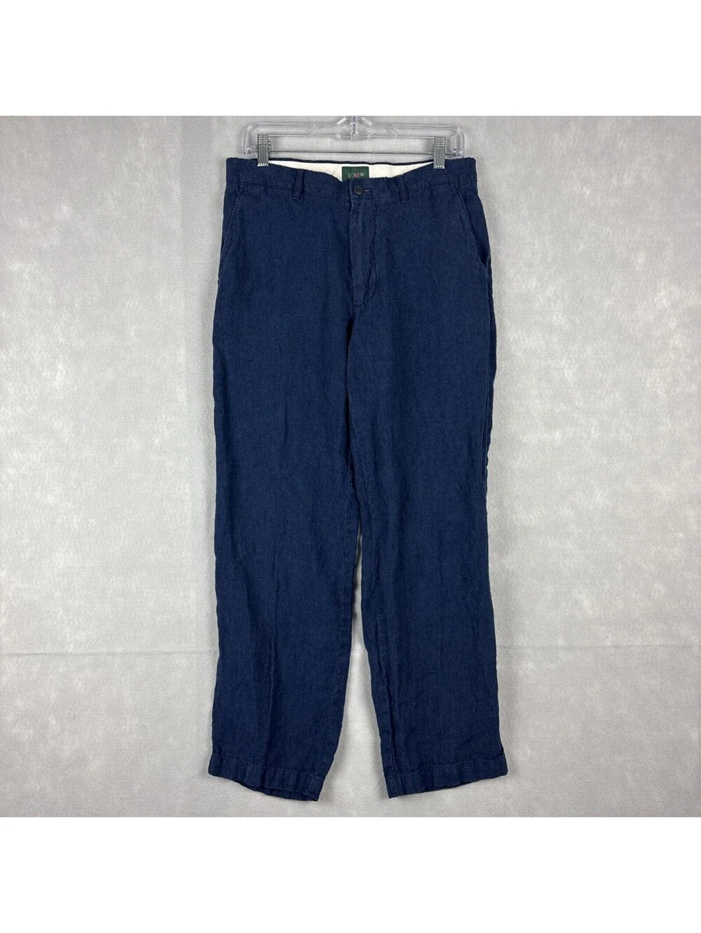 J.Crew Oarsman 100% Linen Pants Mens 30x28 Blue Classic Straight Leg Casual